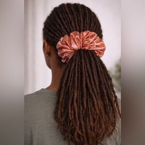 Chic Satin Hair Scrunchie - Rose Gold. X-Large